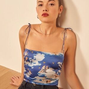 Reformation Lucrezia Silk Top in Heaven size 8